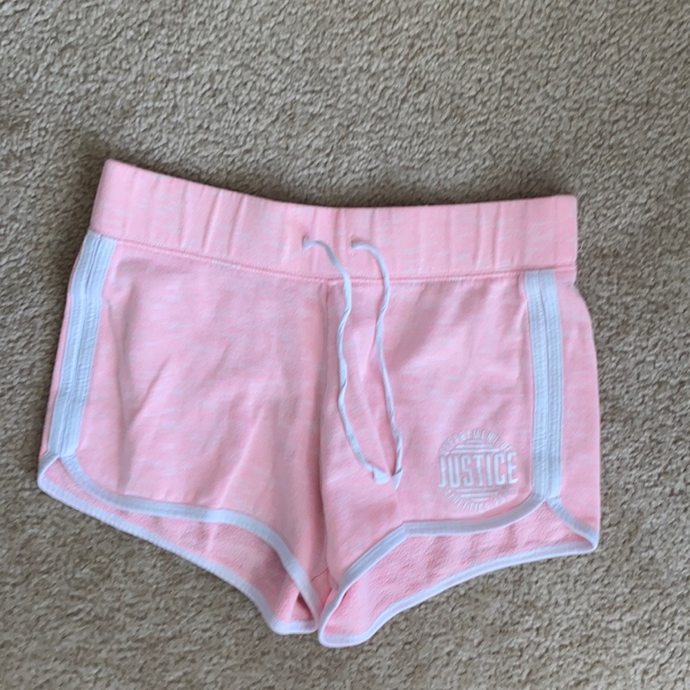 Pink justice lounging shorts